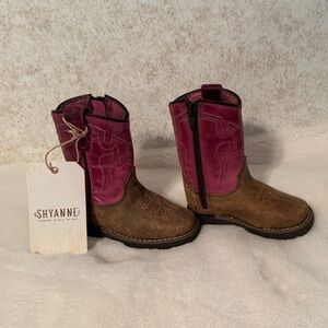 Shyanne Fuchsia and Brown Western Boots